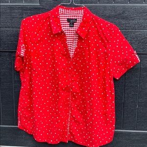 Erika brand, button up, shirt sleeve shirt